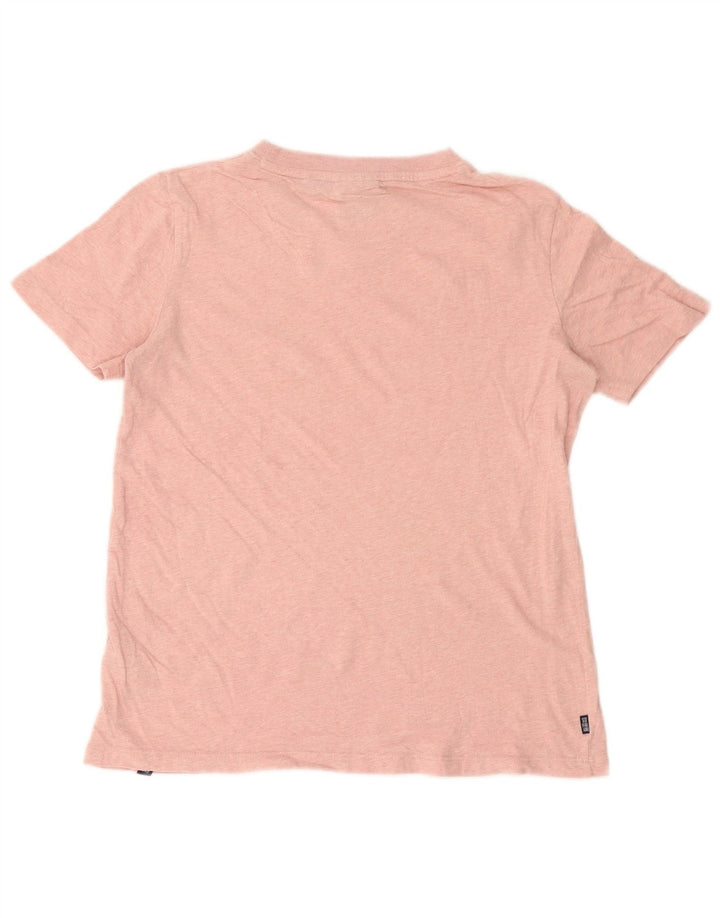 Superdry Womens T-Shirt Top UK 8 Small Pink Cotton