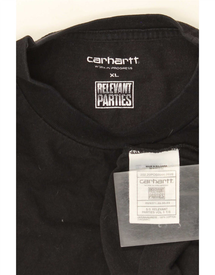 Carhartt Mens Graphic T-Shirt Top XL Black Cotton