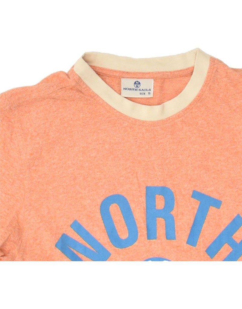 NORTH SAILS Womens Graphic T-Shirt Top UK 10 Small Orange Cotton | Vintage North Sails | Thrift | Second-Hand North Sails | Used Clothing | Messina Hembry 