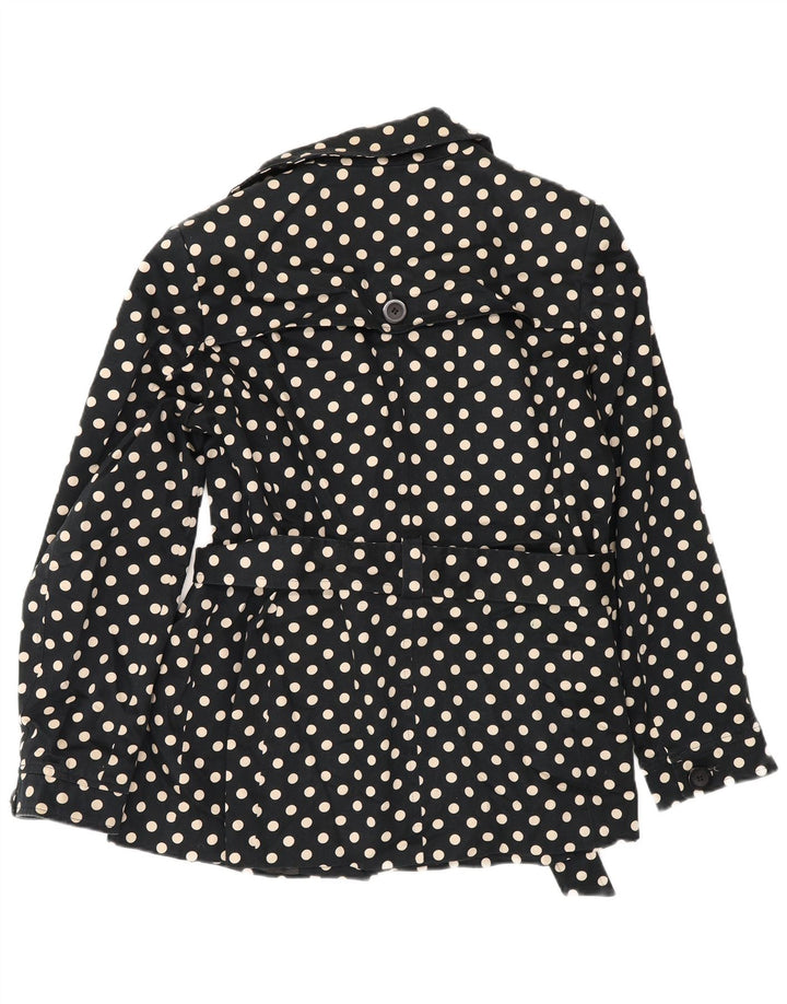 John Lewis Womens 3 Button Jacket UK 16 Large Black Polka Dot Cotton