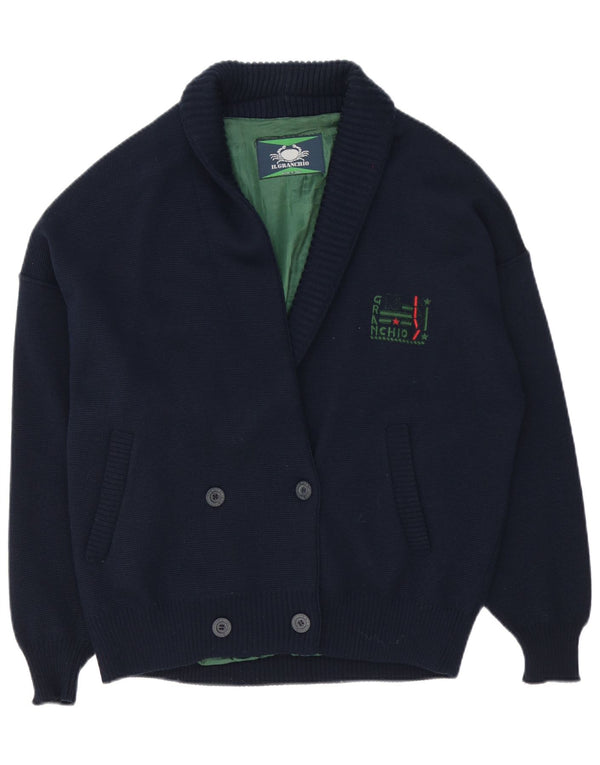 Il Granchio Mens Cardigan Sweater XL Navy Blue Wool