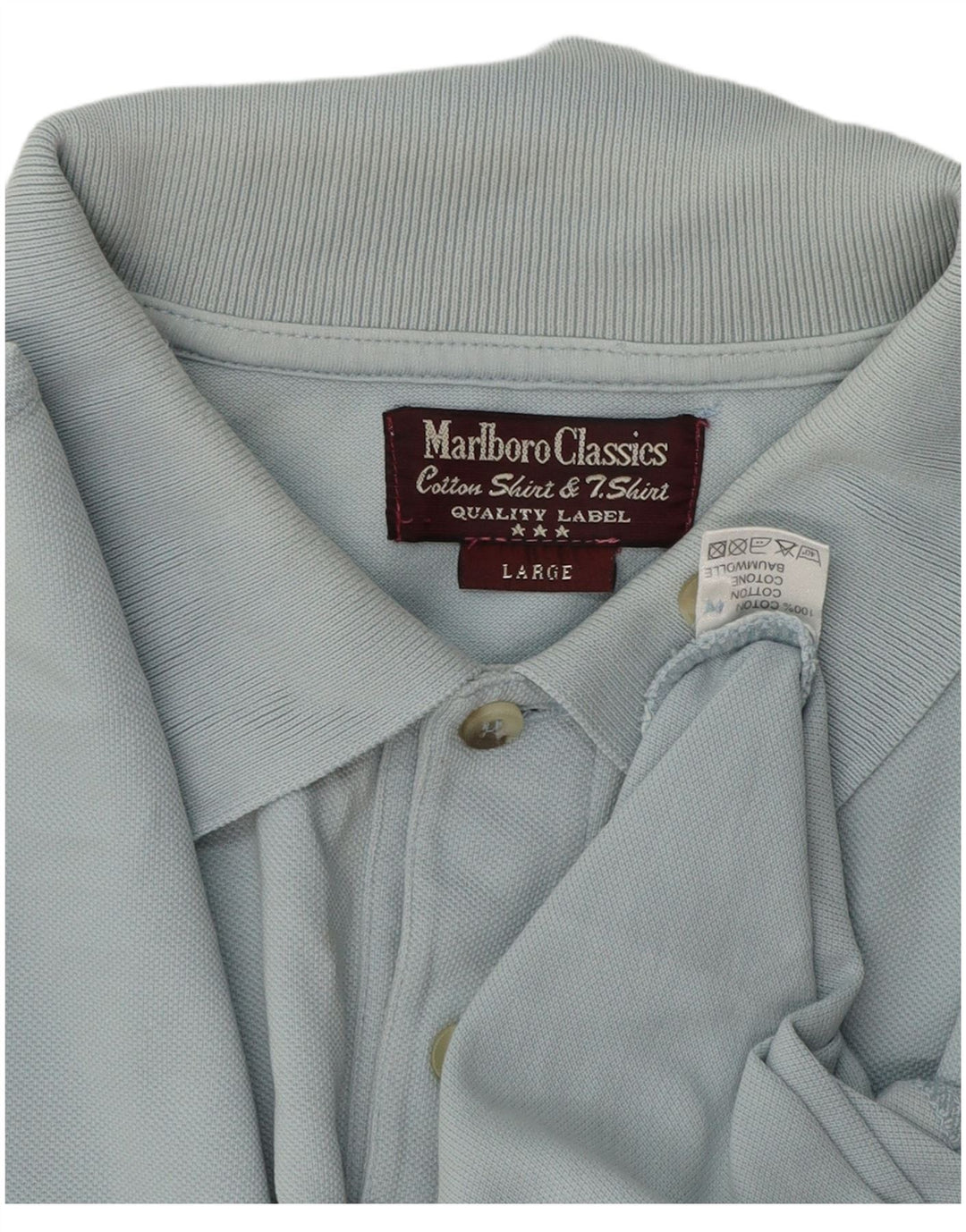 Marlboro Classics Mens Polo Shirt Large Blue Cotton