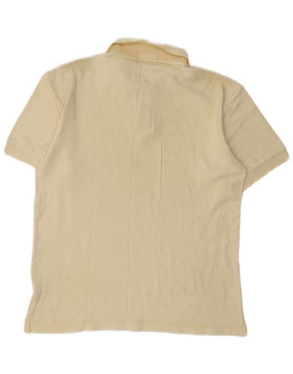 Fila Mens Polo Shirt IT 50 Medium Off White Cotton