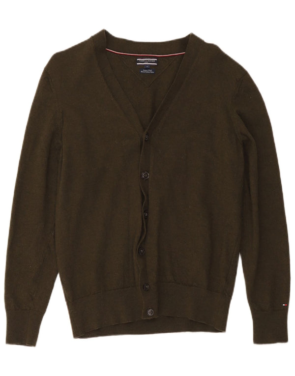 Tommy Hilfiger Womens Cardigan Sweater UK 18 XL Khaki Wool
