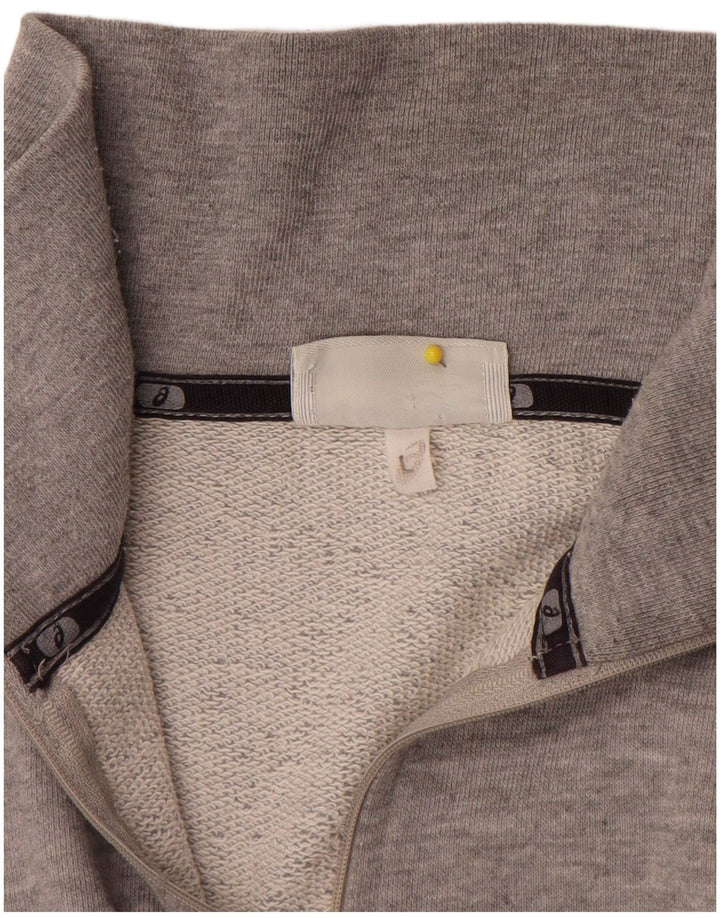 Asics Mens Zip Neck Sweatshirt Jumper Large Grey