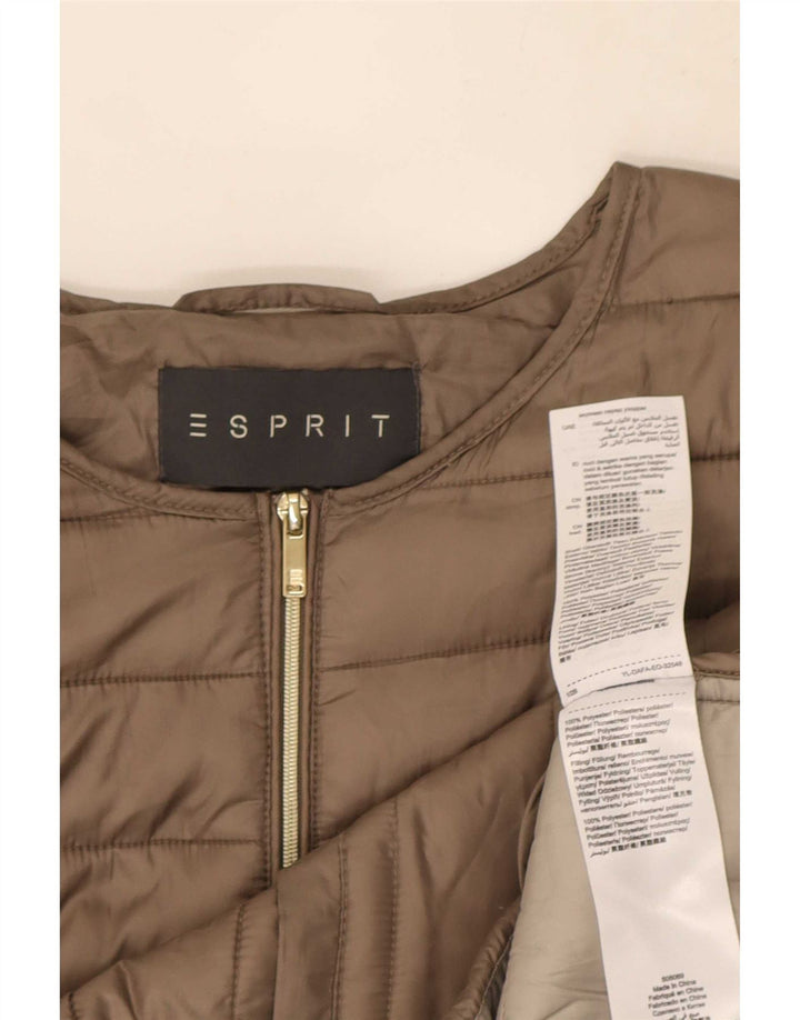 Esprit Womens Oversized Padded Jacket UK 6 XS Brown Polyester
