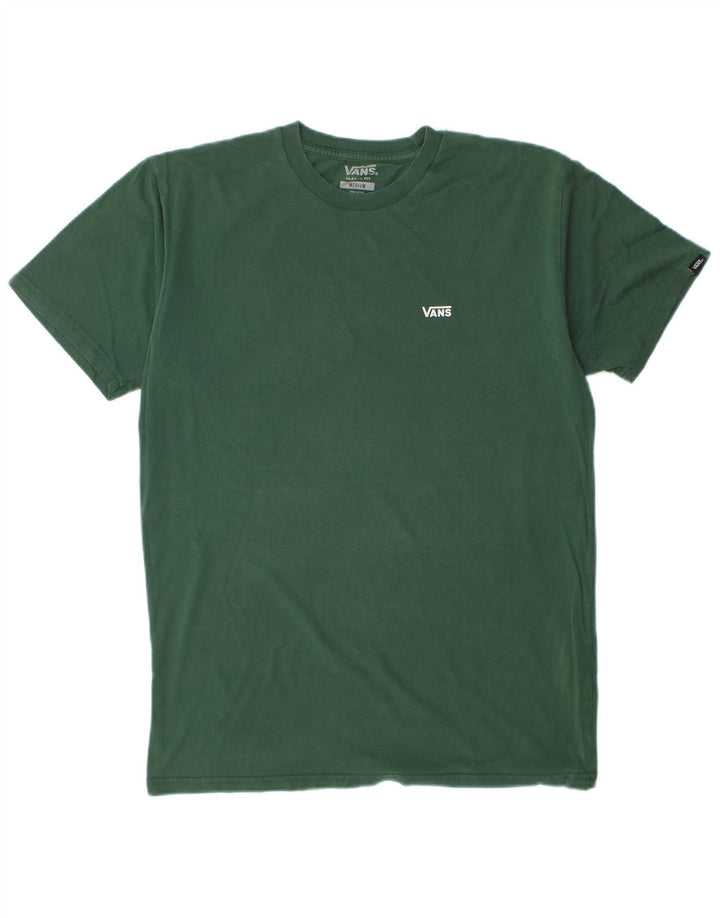 VANS Mens Classic Fit T-Shirt Top Medium Green Cotton