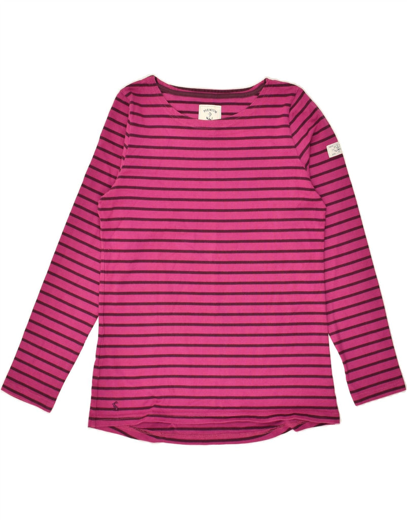 JOULES Womens Top Long Sleeve UK 12 Medium Pink Striped Cotton | Vintage Joules | Thrift | Second-Hand Joules | Used Clothing | Messina Hembry 