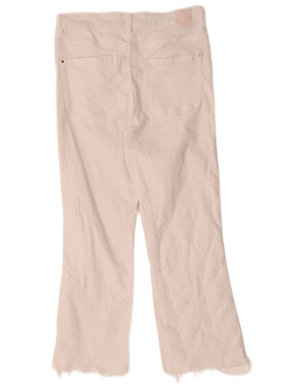 Zara Womens Wide Leg Jeans Small W28 L27 White Cotton