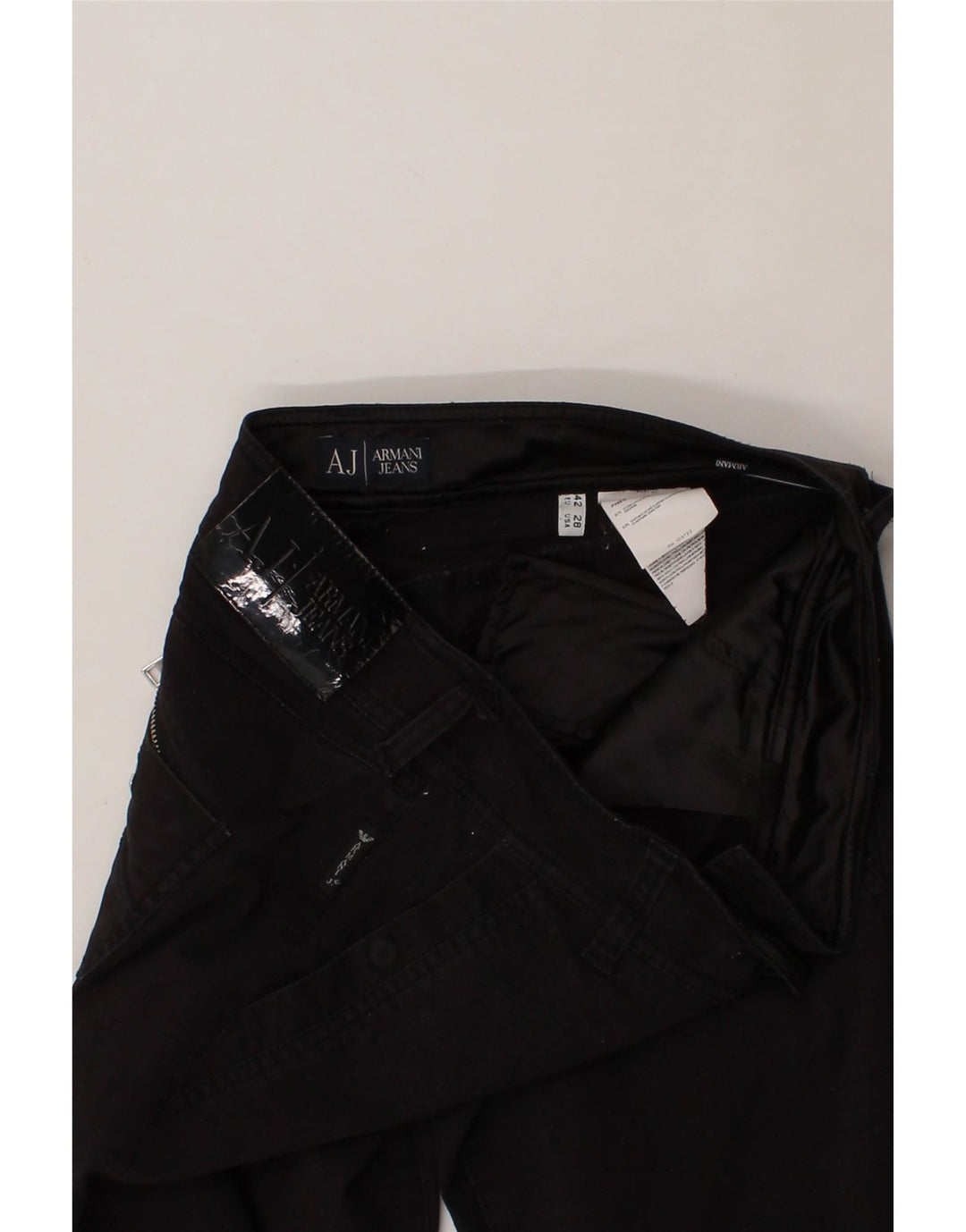 ARMANI Womens Bootcut Casual Trousers EU 40 Medium W30 L34 Black Cotton Vintage Armani and Second-Hand Armani from Messina Hembry 