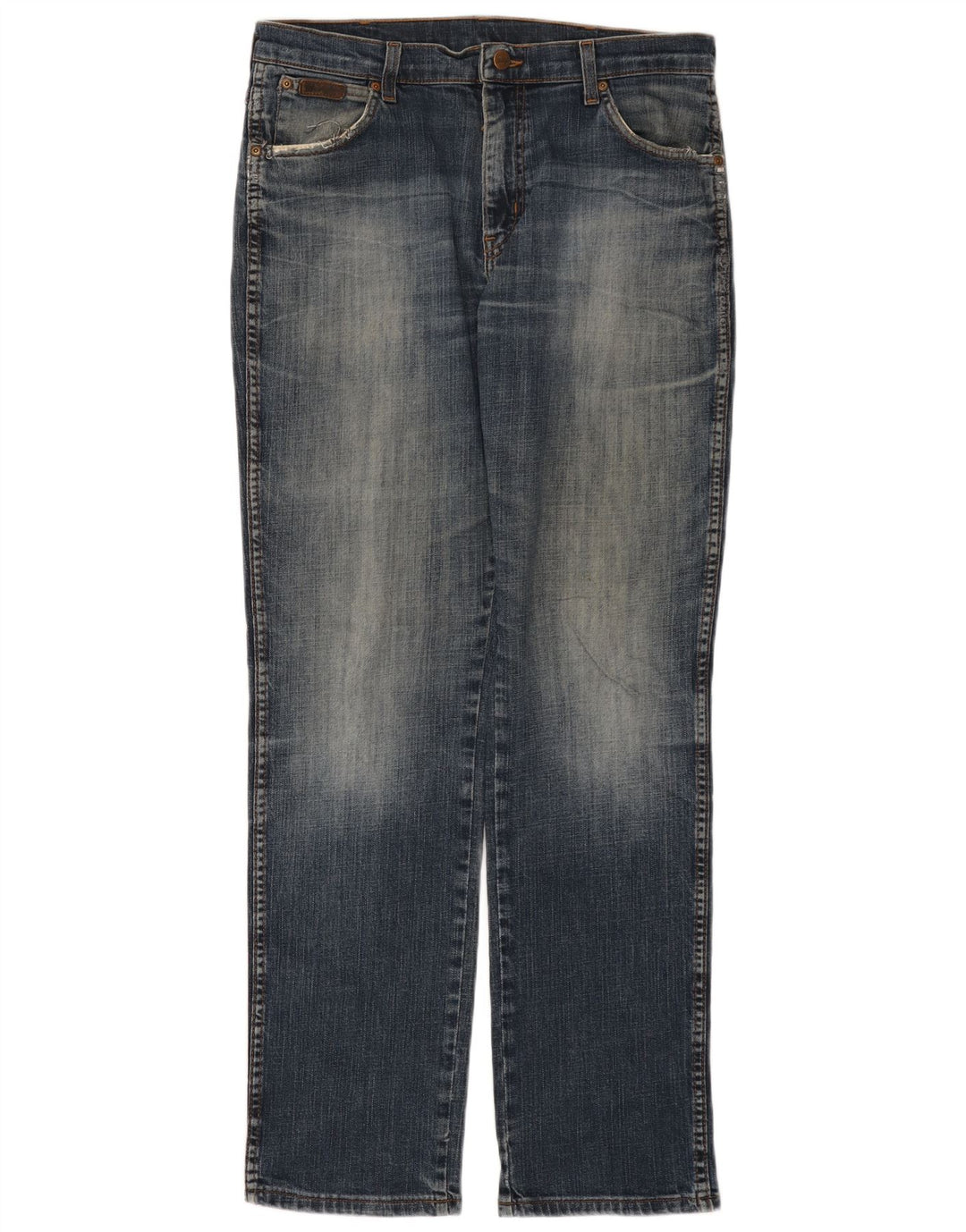 WRANGLER Mens Texas Stretch Straight Jeans W34 L32 Blue Cotton