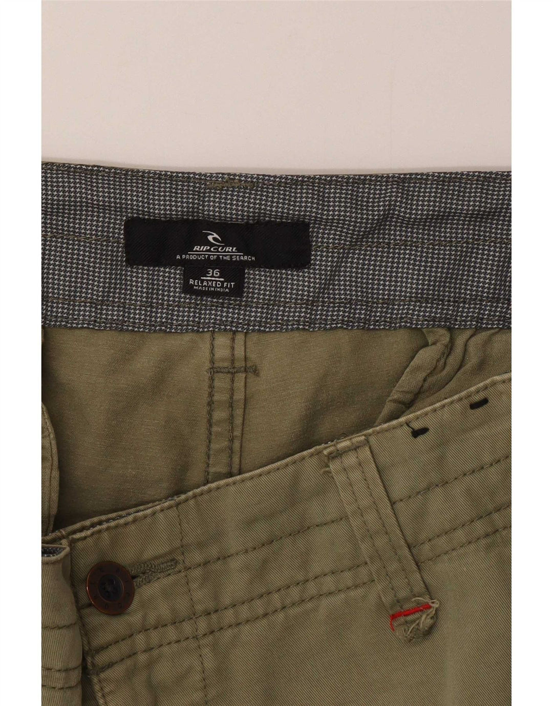 Rip Curl Mens Relaxed Fit Cargo Shorts W36 Large Khaki Cotton