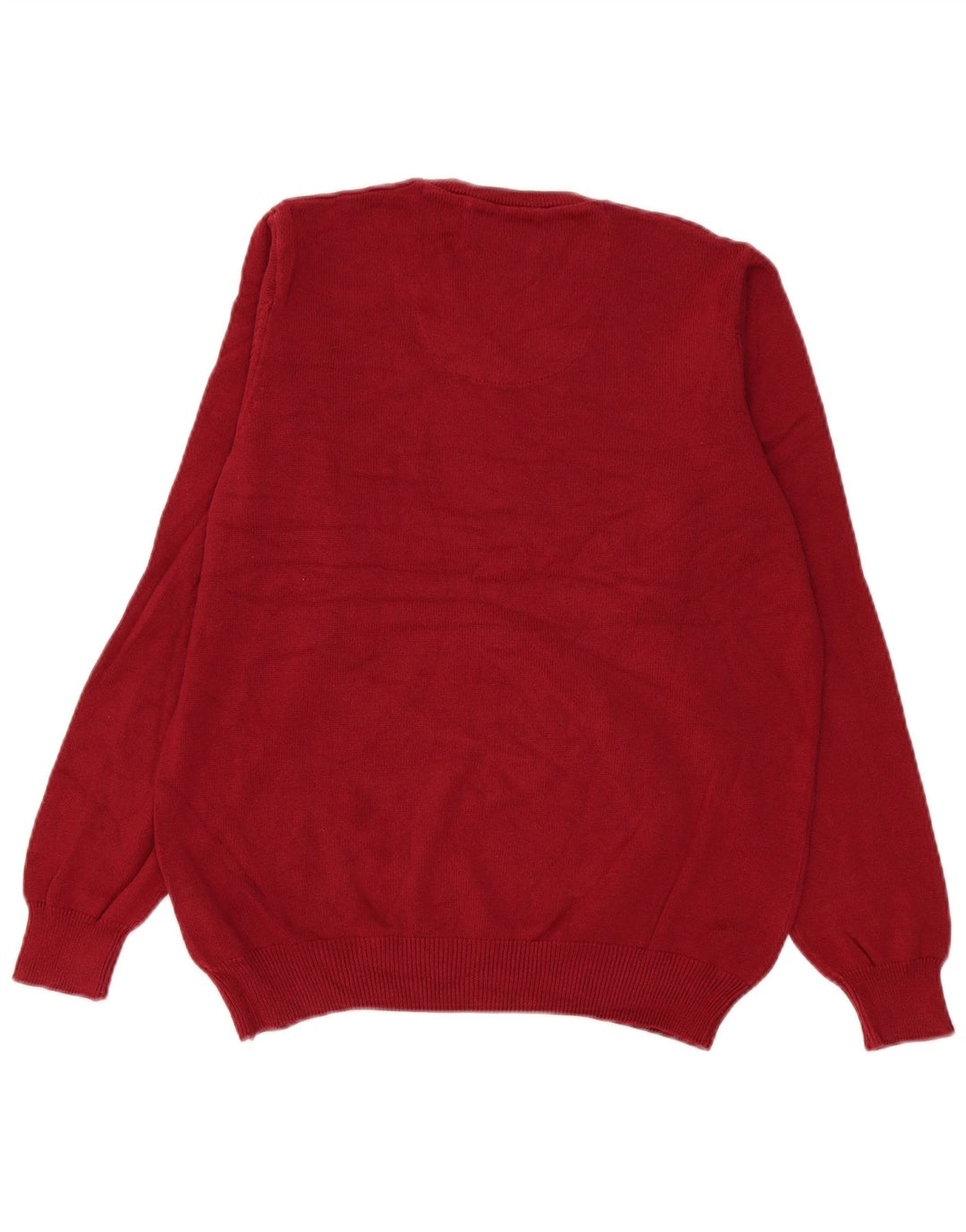 Marks & Spencer Mens V-Neck Jumper Sweater Medium Red Cotton