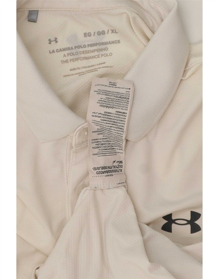 Under Armour Mens Polo Shirt XL White Polyester