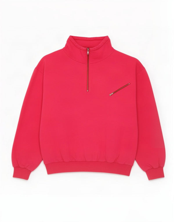 Vintage Womens Oversized Sweatshirt Jumper UK 14 Medium Pink Cotton