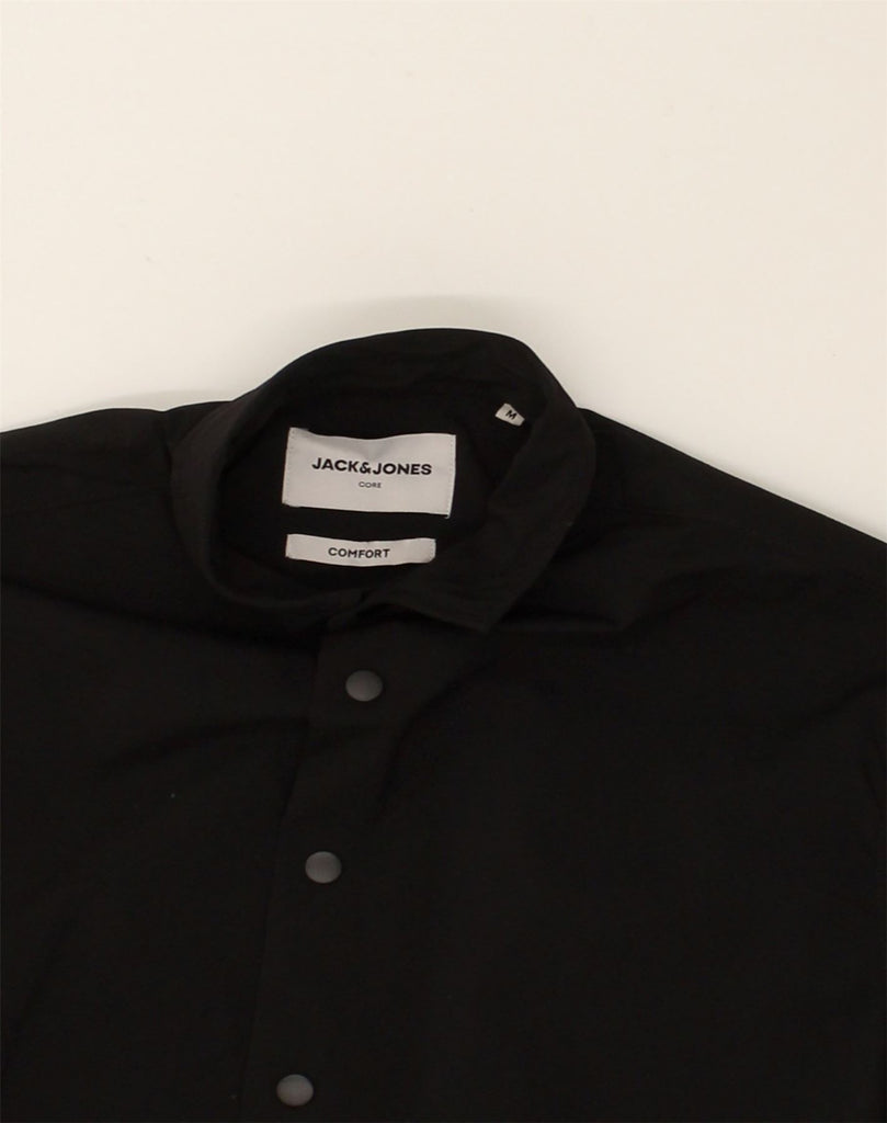 JACK & JONES Mens Comfort Fit Shirt Medium Black Nylon | Vintage Jack & Jones | Thrift | Second-Hand Jack & Jones | Used Clothing | Messina Hembry 