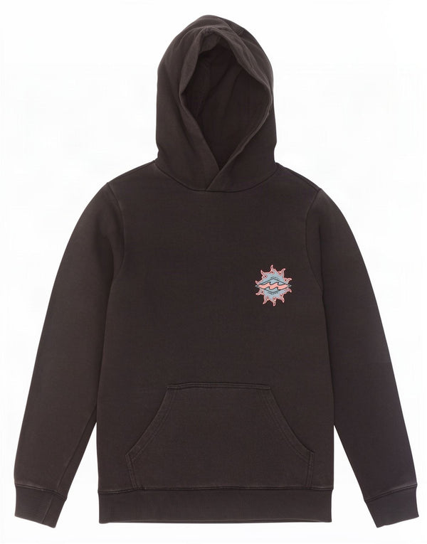 Billabong Boys Graphic Hoodie Jumper 13-14 Years Black Cotton