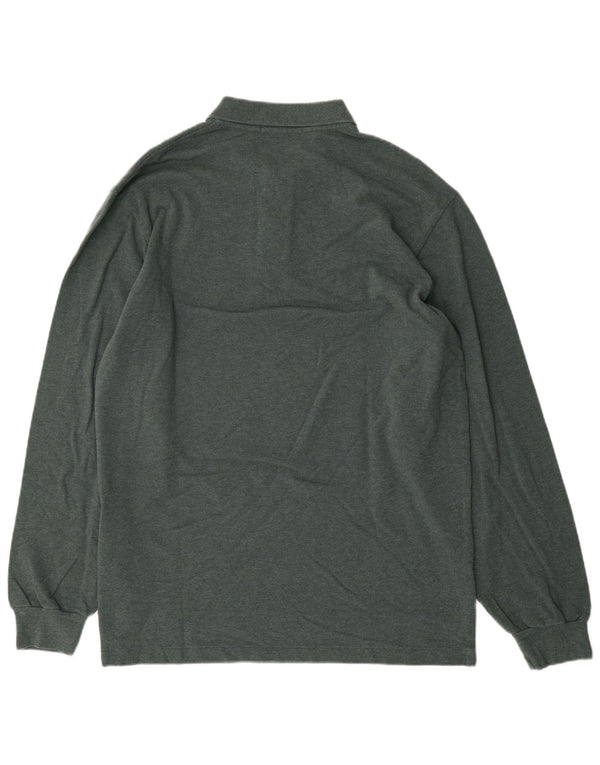 Polo Ralph Lauren Mens Long Sleeve Polo Shirt Large Green Cotton