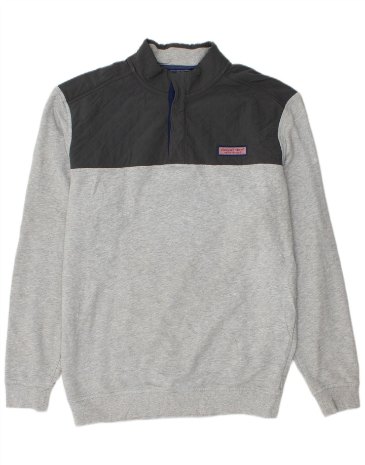 VINEYARD VINES Mens Loose Fit Sweatshirt Jumper Medium Grey Colourblock