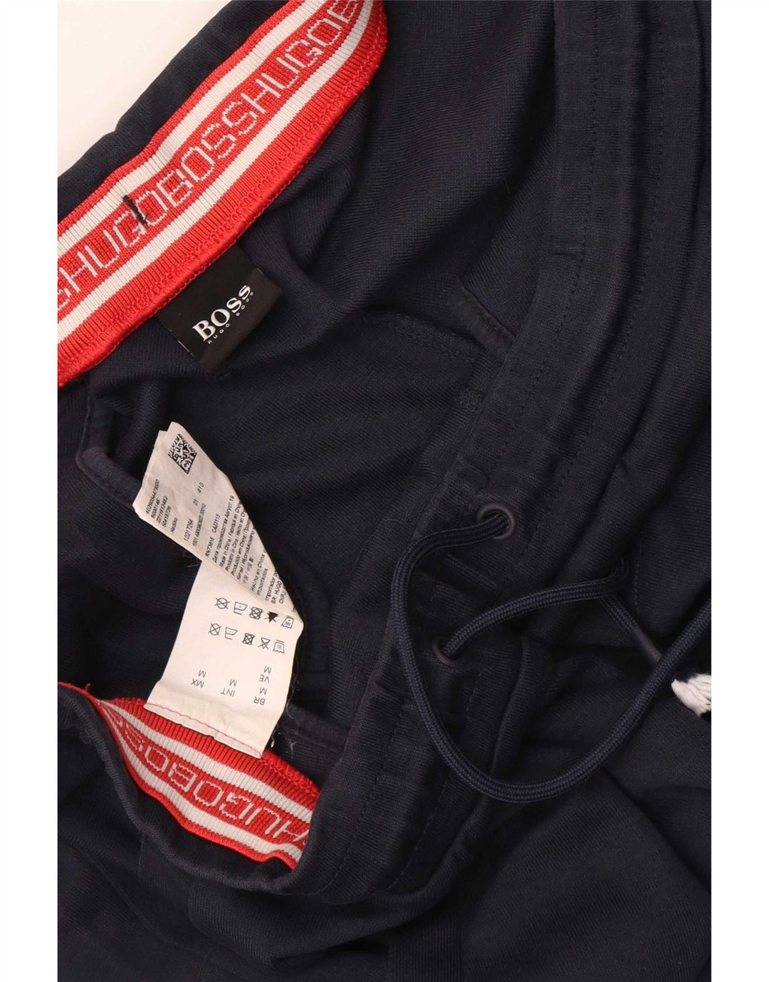 Hugo Boss Mens Graphic Tracksuit Trousers Joggers Medium Navy Blue Cotton