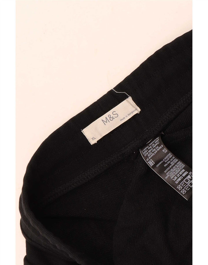 Marks & Spencer Mens Tracksuit Trousers Joggers XL Black Cotton