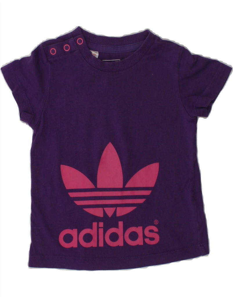 ADIDAS Baby Girls Graphic T-Shirt Top 6-9 Months Purple Cotton | Vintage Adidas | Thrift | Second-Hand Adidas | Used Clothing | Messina Hembry 