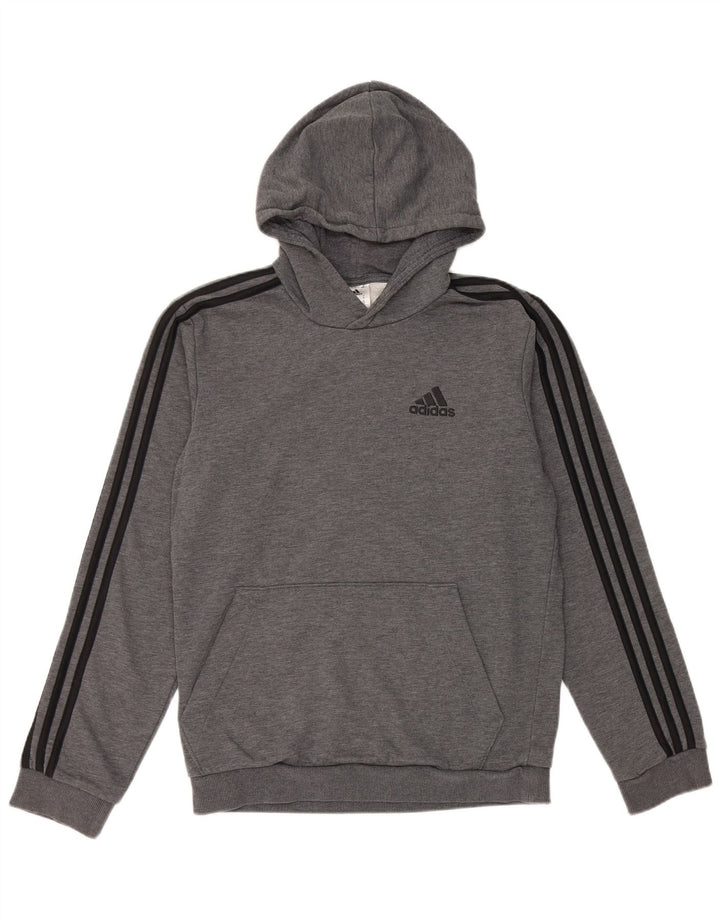 Adidas Mens Hoodie Jumper Small Grey Cotton