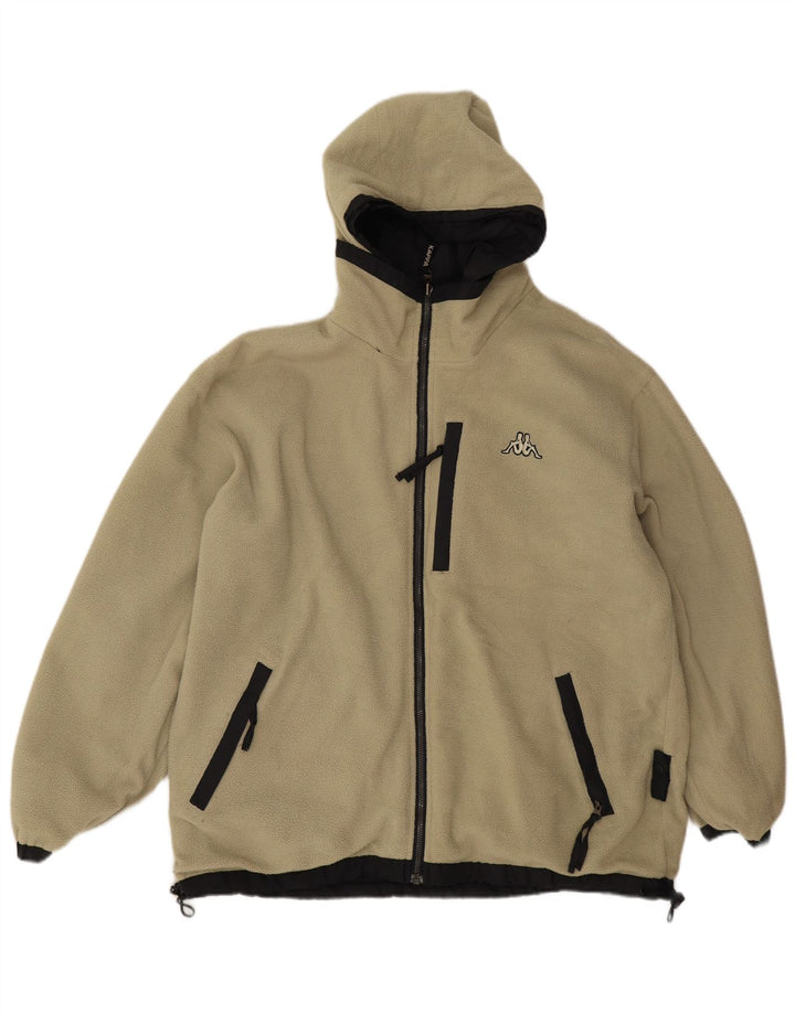 Kappa Mens Hooded Reversible Windbreaker Jacket UK 36 Small Black Polyester