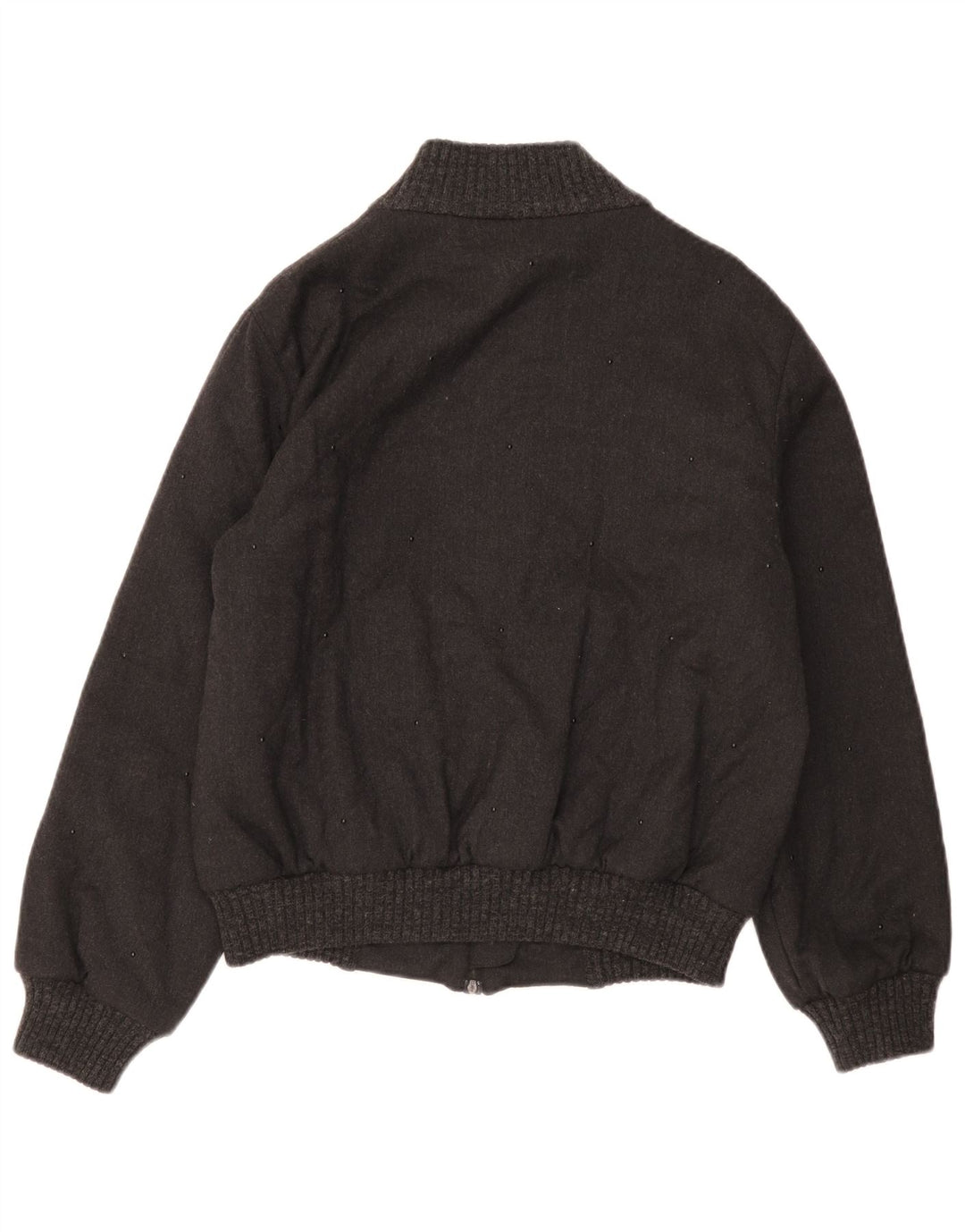 Giorgio Grati Womens Oversized Bomber Jacket IT 40 Small Black Wool