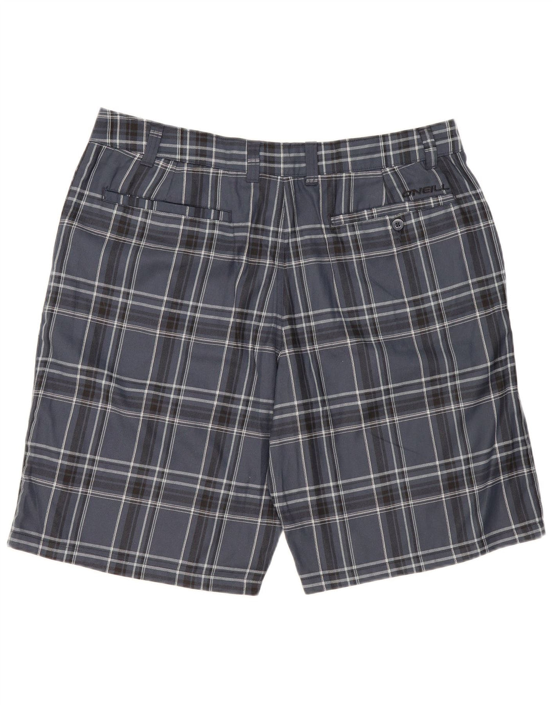O'Neill Mens Chino Shorts W40 XL Navy Blue Plaid Polyester