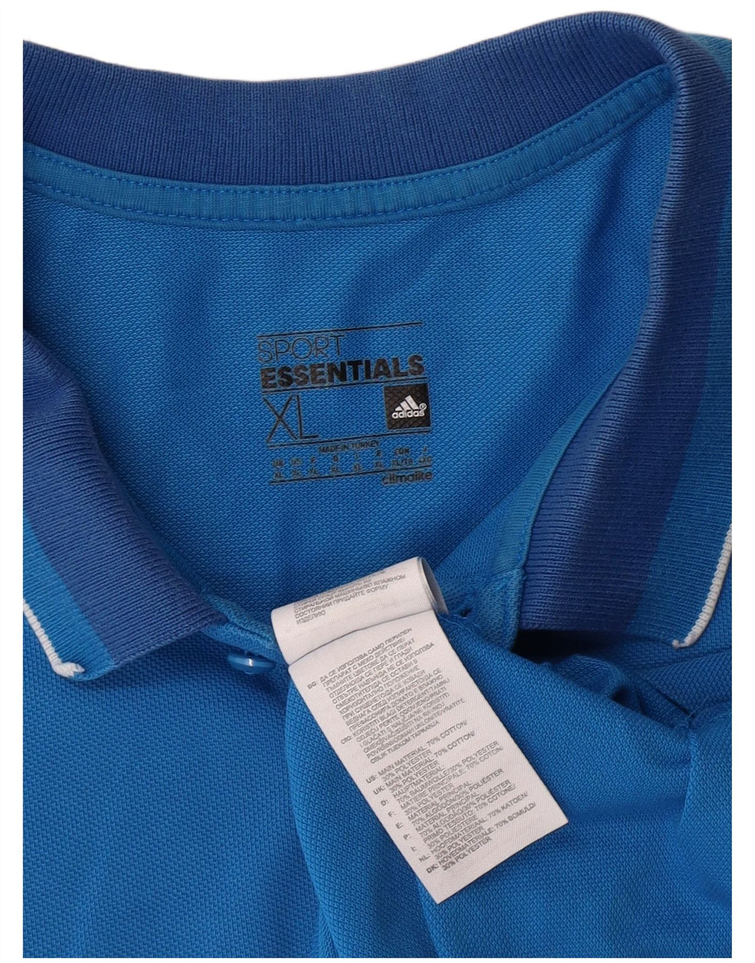 ADIDAS Mens Polo Shirt XL Blue Cotton