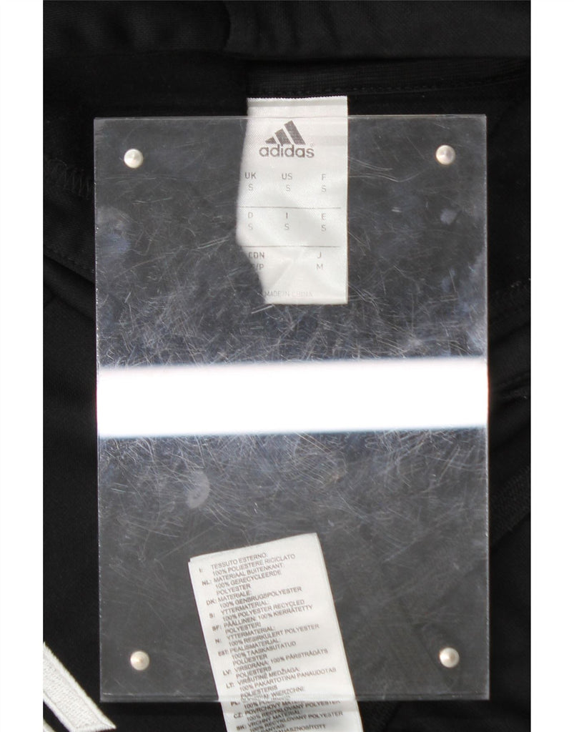 ADIDAS Mens Hoodie Jumper Small Black Colourblock Polyester Vintage Adidas and Second-Hand Adidas from Messina Hembry 