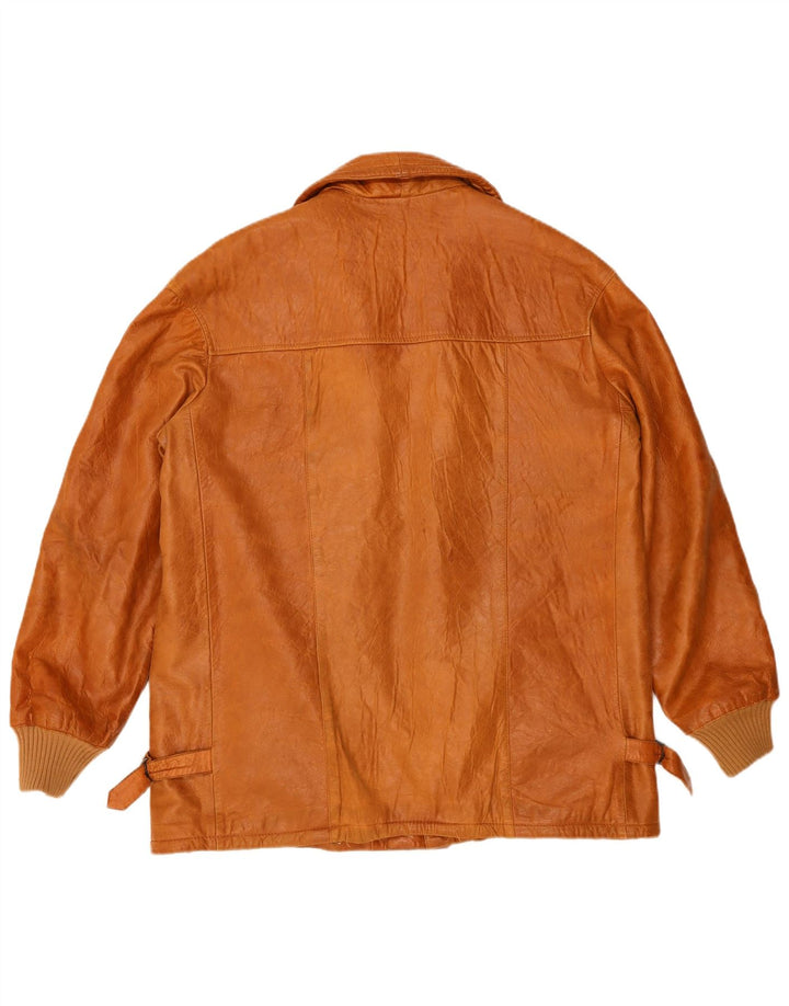 Liverpool Mens Sherpa Leather Jacket UK 42 XL Brown Leather
