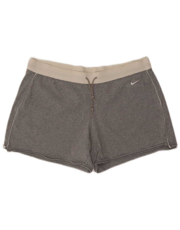 Nike Womens Sport Shorts UK 16/18 XL  Grey Colourblock