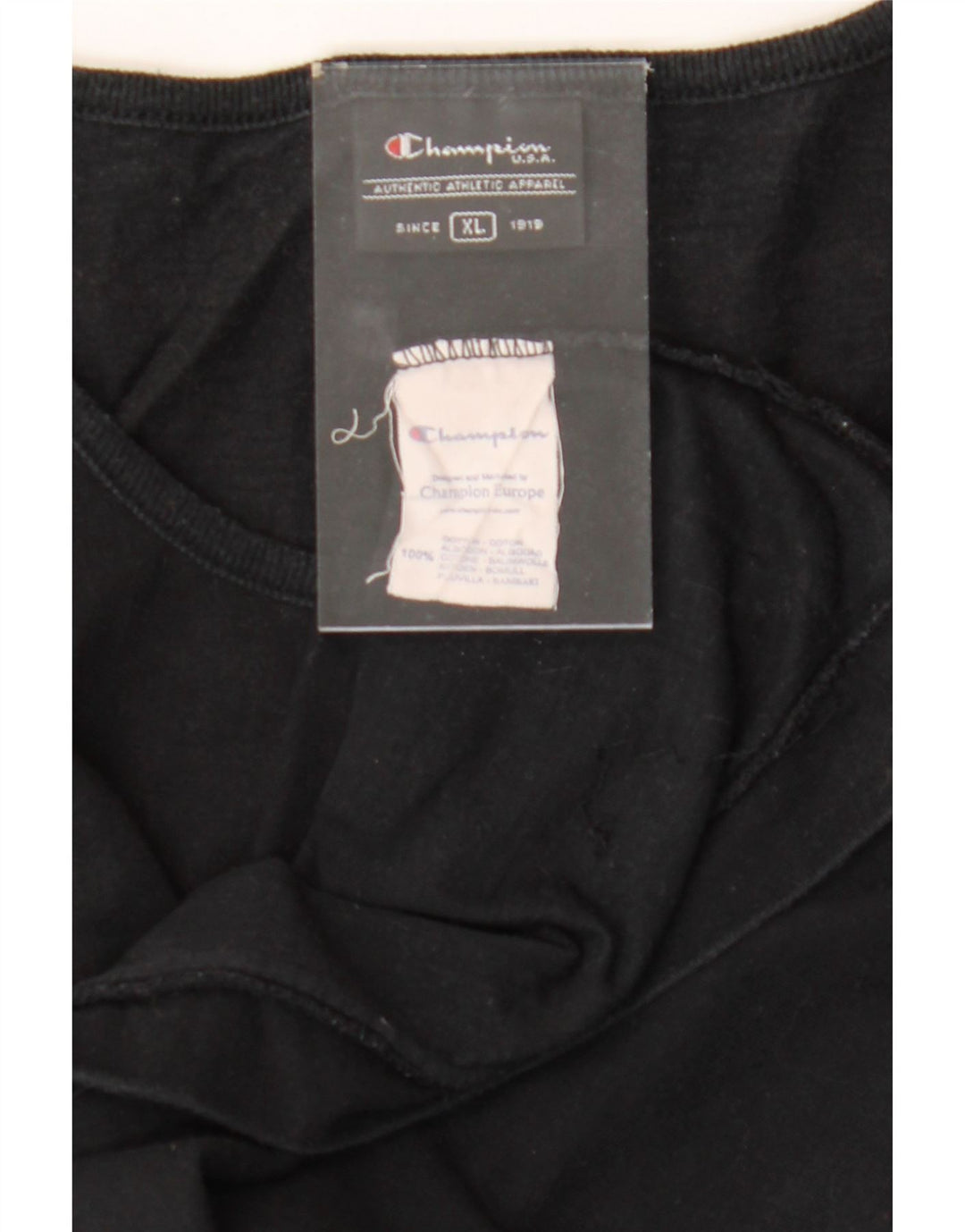 CHAMPION Womens Vest Top UK 18 XL Black Cotton Vintage Champion and Second-Hand Champion from Messina Hembry 
