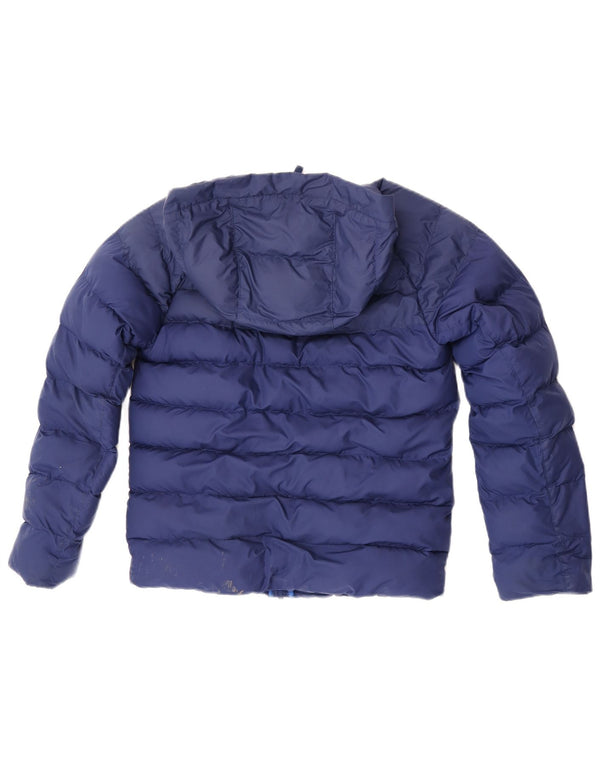 Nike Boys Hooded Padded Jacket 10-11 Years Medium Blue Polyester
