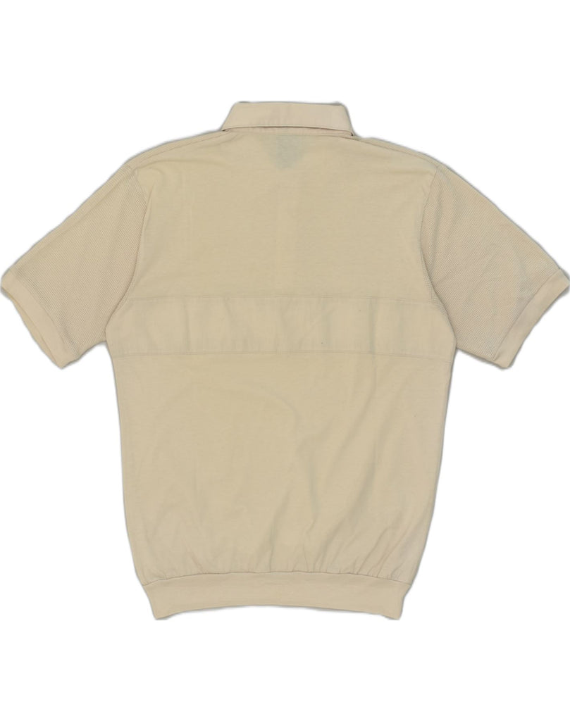 CANDA Mens Polo Shirt Medium Beige Cotton | Vintage Canda | Thrift | Second-Hand Canda | Used Clothing | Messina Hembry 