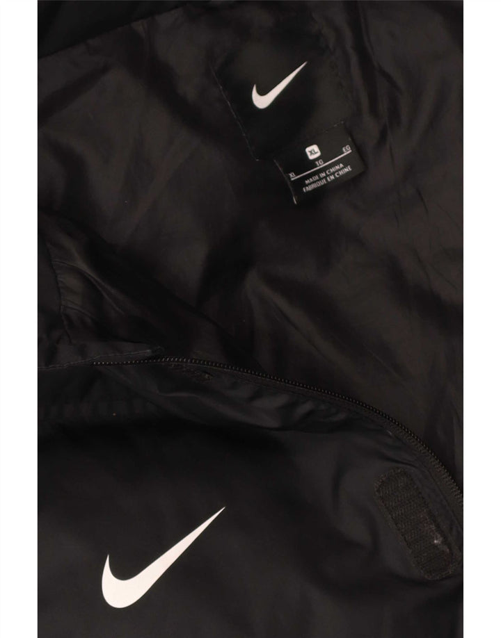 Nike Mens Graphic Hooded Padded Jacket UK 42 XL Black