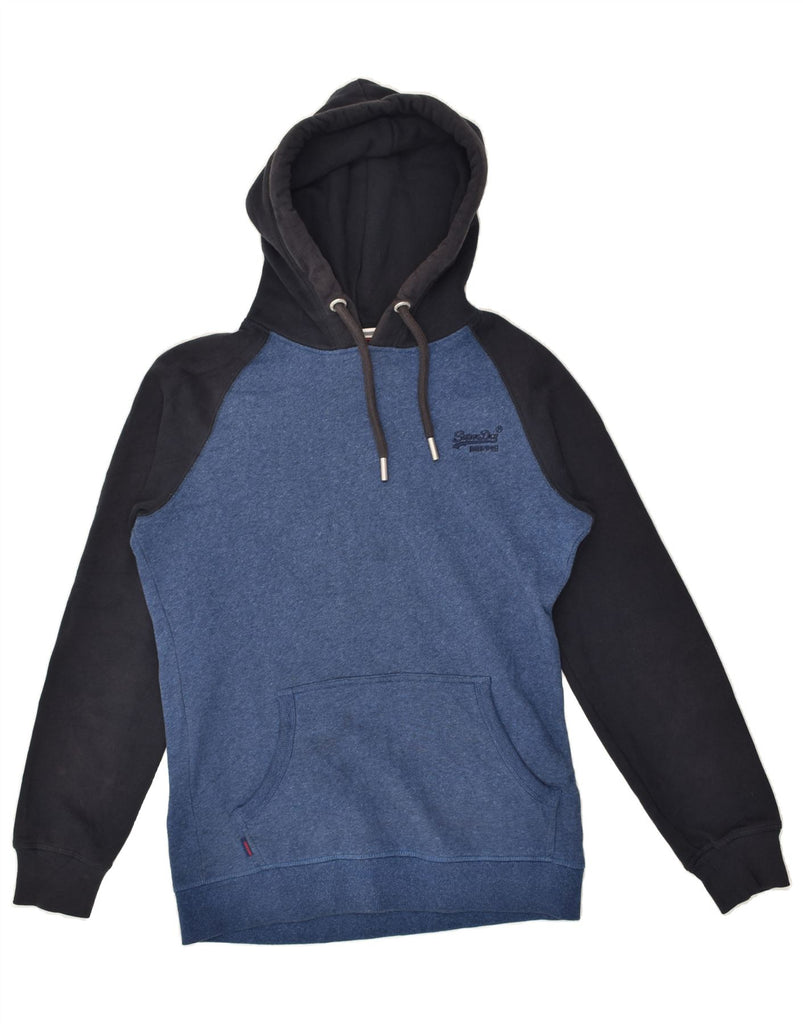 SUPERDRY Mens Hoodie Jumper Small Navy Blue Colourblock Cotton | Vintage Superdry | Thrift | Second-Hand Superdry | Used Clothing | Messina Hembry 