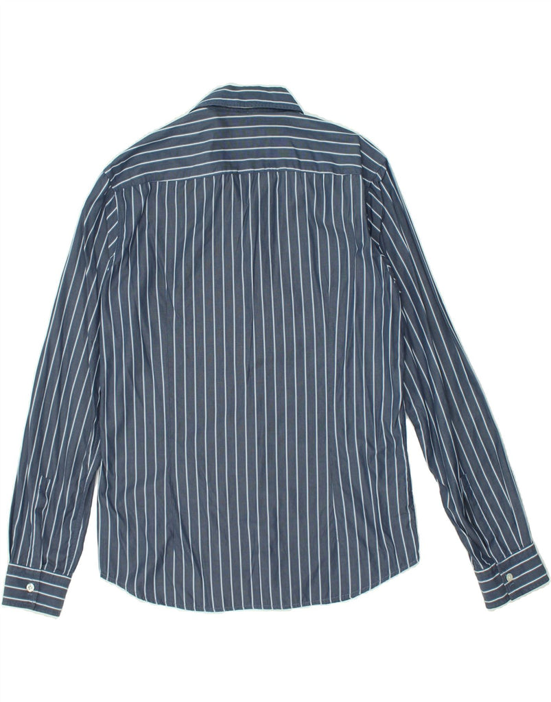 HUGO BOSS Mens Slim Fit Shirt Medium Navy Blue Striped Cotton | Vintage Hugo Boss | Thrift | Second-Hand Hugo Boss | Used Clothing | Messina Hembry 