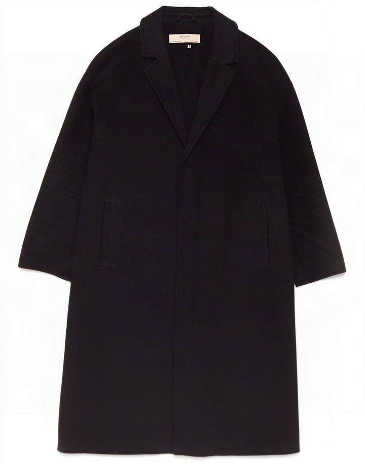 Zara Womens Oversized Overcoat UK 6 XS Navy Blue