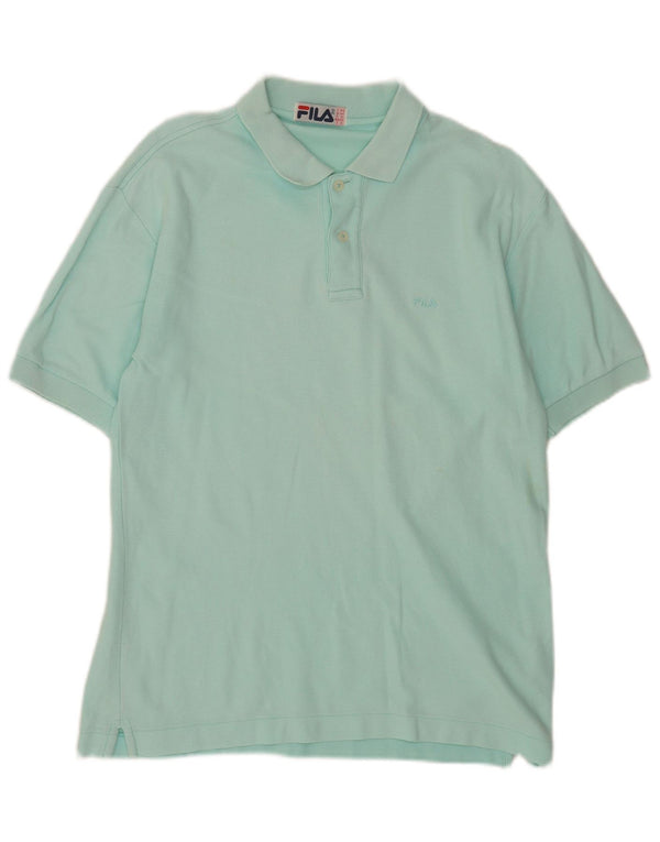 Fila Mens Polo Shirt XS Turquoise Cotton