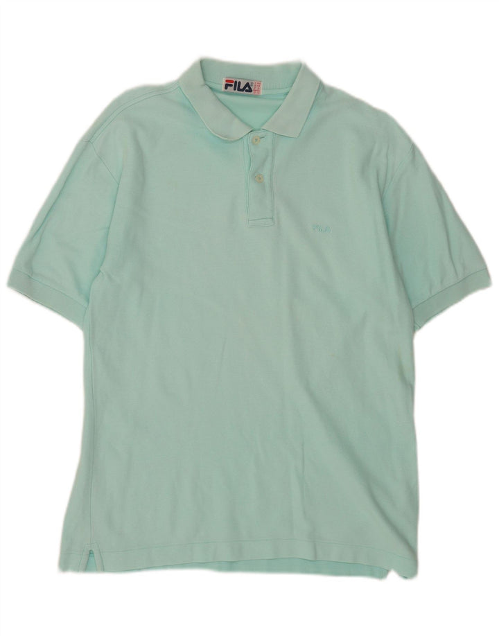 Fila Mens Polo Shirt XS Turquoise Cotton