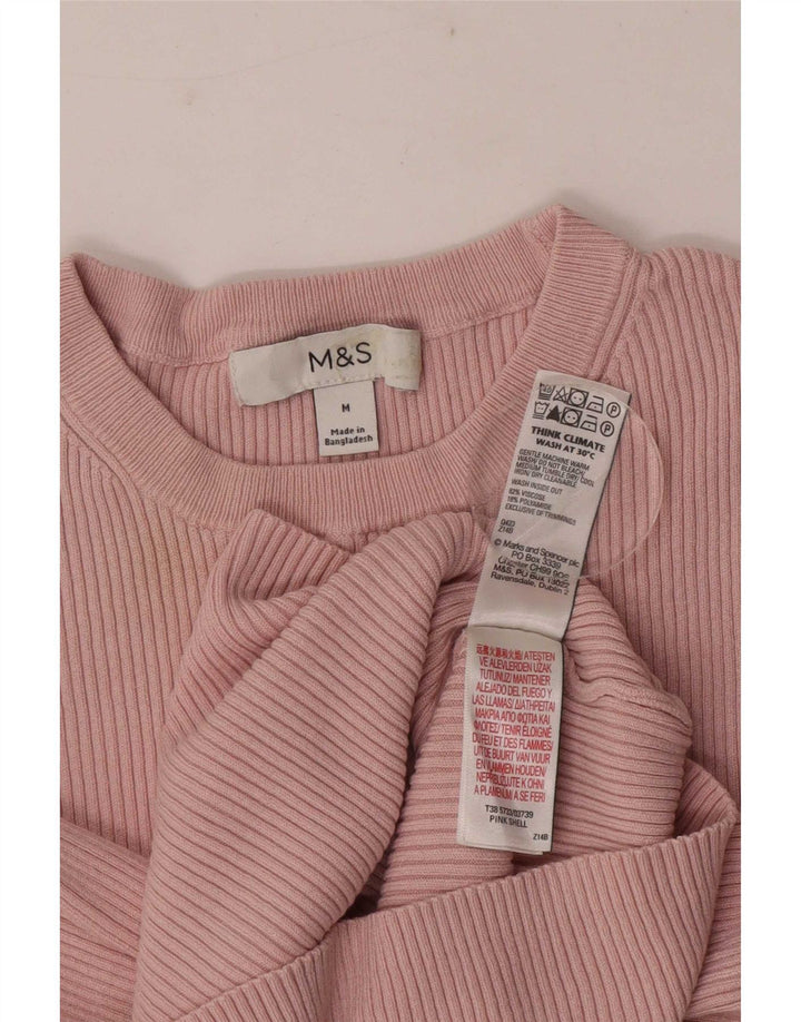 Marks & Spencer Womens T-Shirt Top UK 12 Medium Pink Viscose