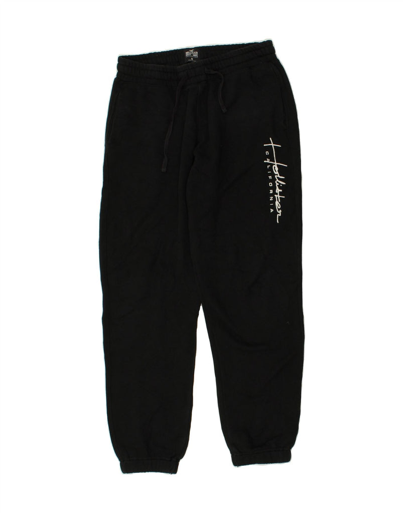 HOLLISTER Mens Graphic Tracksuit Trousers Joggers Medium Black | Vintage Hollister | Thrift | Second-Hand Hollister | Used Clothing | Messina Hembry 