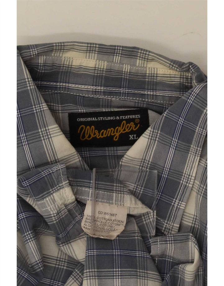 Wrangler Mens Shirt XL Blue Check Cotton