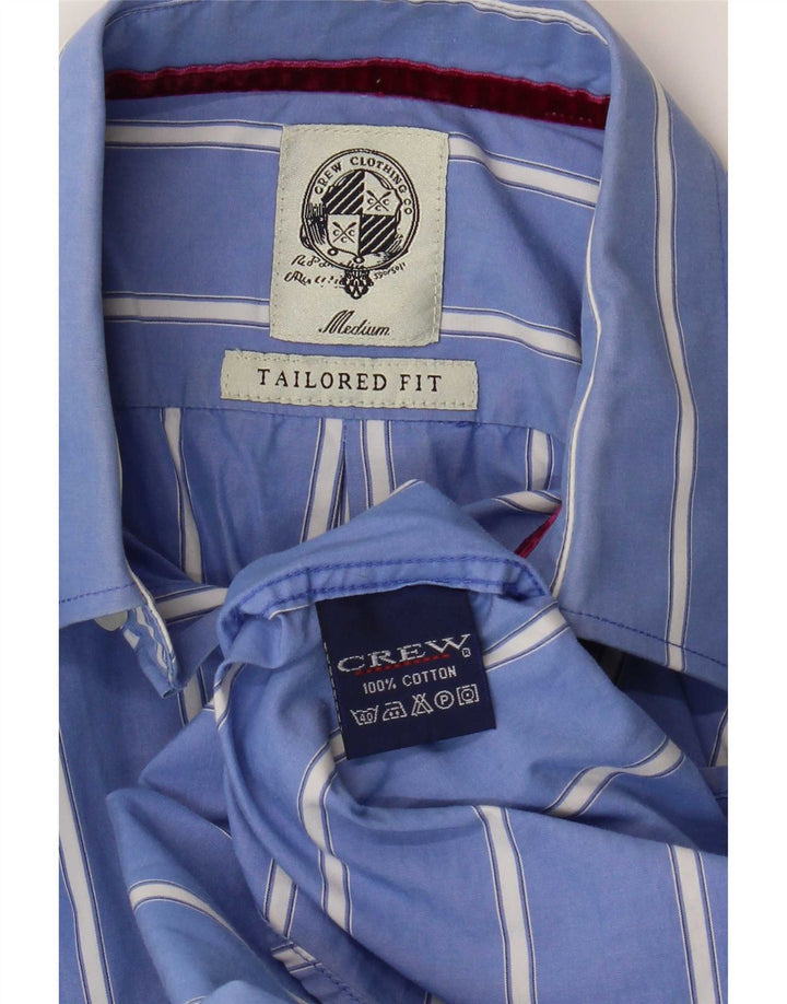 Crew Clothing Mens Tailored Fit Shirt Medium Blue Striped Cotton