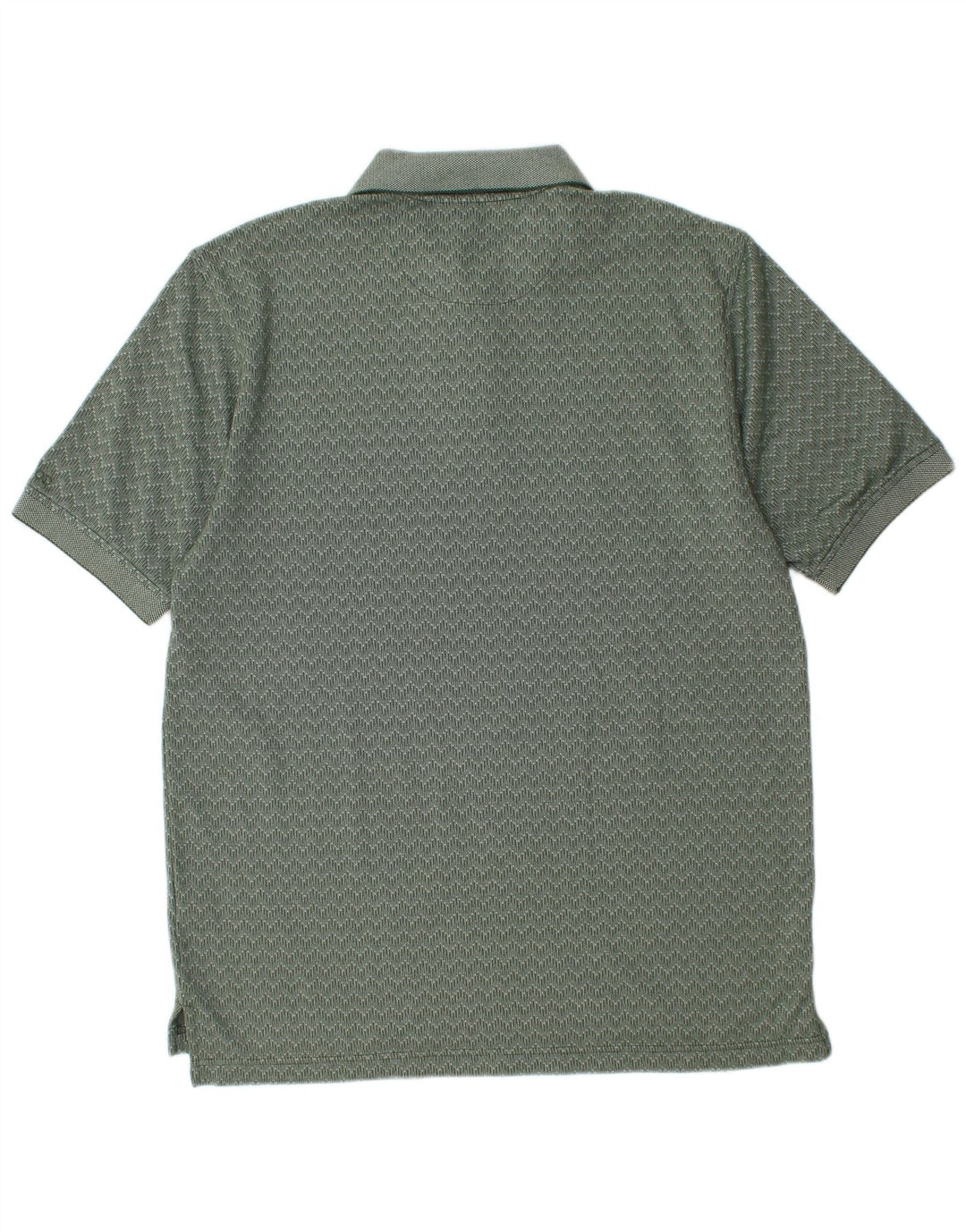 Izod Mens Polo Shirt Medium Green Chevron Cotton