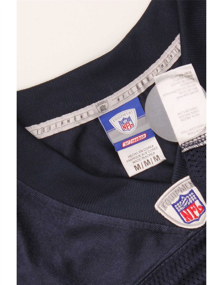 Reebok Mens NFL Graphic Jersey Top Medium Navy Blue Nylon