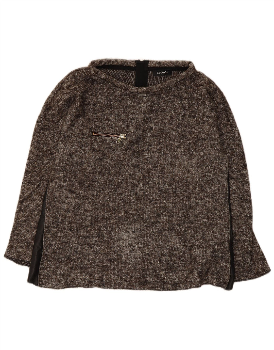Max & Co. Womens Top Long Sleeve UK 12 Medium Brown Flecked